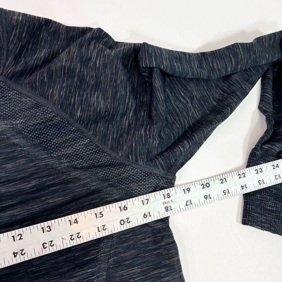 Athleta Shirt Womens XL Fastest Track Space Dye Ruched Stretchy Top Thumbholes - Picture 8 of 11